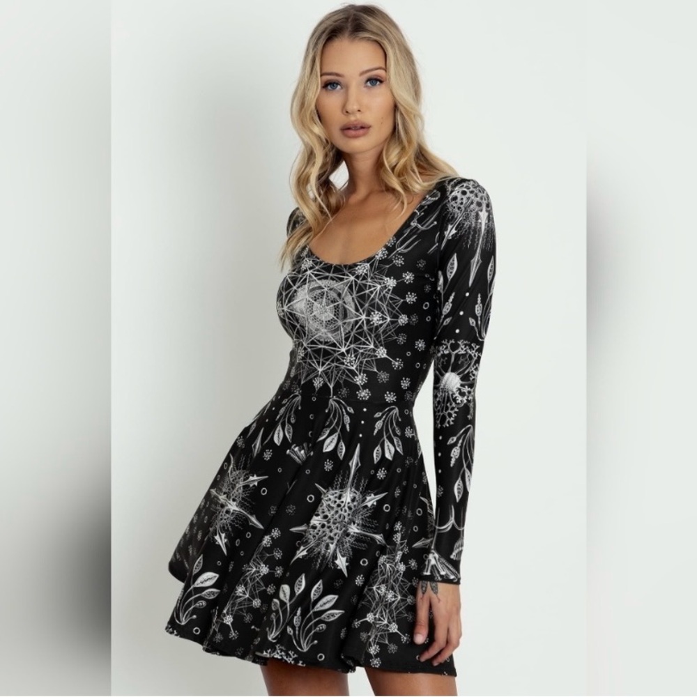 Blackmilk Phaeodaria Toastie Long Sleeve Skater Dress
